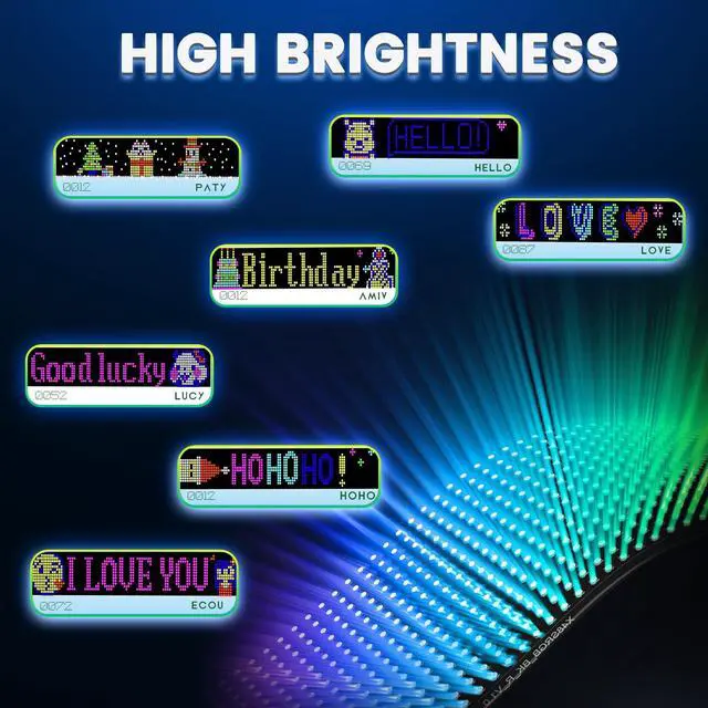 Alt view image 6 of 6 - Large Programmable LED Sign, 37''x8'' Flexible Indoor LED Store Sign with Remote, Scrolling Bluetooth APP Control Custom Text Pattern Animation digital Display for Store School Hotel