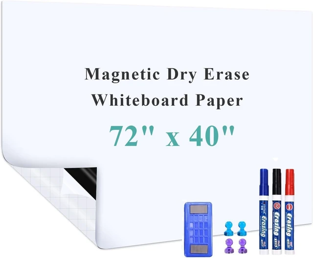 Main image of Huge Self-Adhesive Whiteboard Sticker: Keep Team Projects on Track Peel-and-Stick Dry Erase Wall Decal with No-Ghosting Surface - 72" x 40" Magnet-Receptive Timeline Planner for Offices