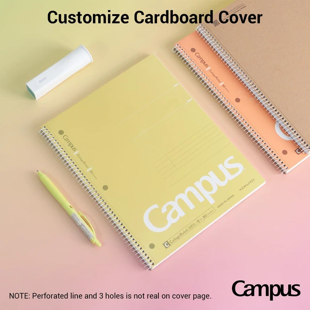 Alt view image 5 of 7 - Spiral Notebooks, 3 Pack 10-1/2" x 8" Lined Notebook College Ruled Campus Subject Notebooks, 80 Sheets, 3 Holes School Japanese Ring Journal for Work Study Note Taking, Yellow Orange Purple