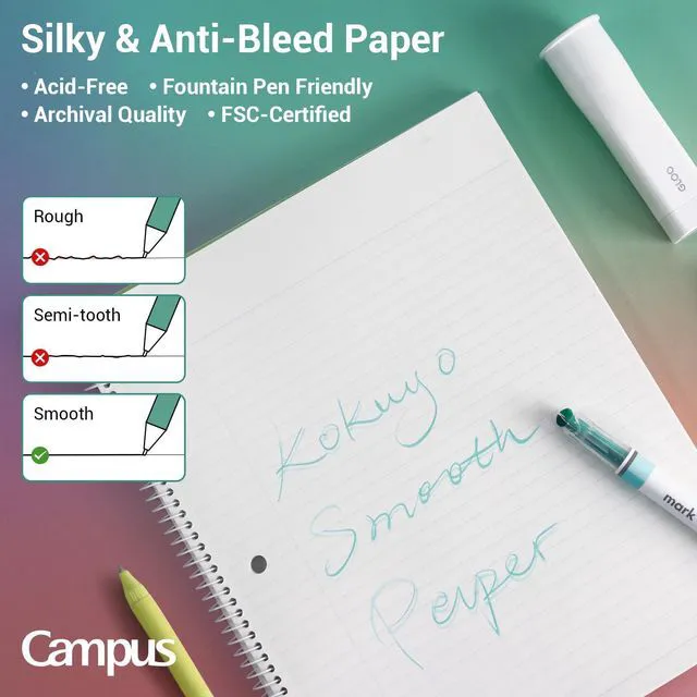 Alt view image 6 of 7 - Spiral Notebooks, 3 Pack 10-1/2" x 8" Lined Notebook College Ruled Campus Subject Notebooks, 80 Sheets, 3 Holes School Japanese Ring Journal for Work Study Note Taking, Yellow Orange Purple