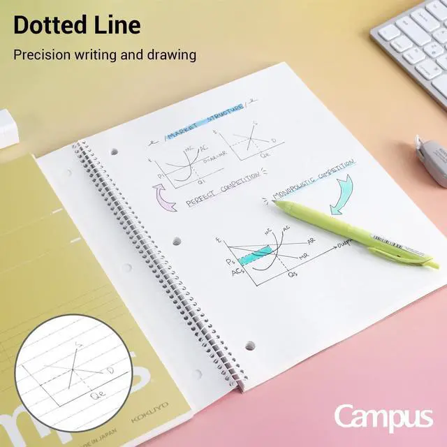 Alt view image 7 of 7 - Spiral Notebooks, 3 Pack 10-1/2" x 8" Lined Notebook College Ruled Campus Subject Notebooks, 80 Sheets, 3 Holes School Japanese Ring Journal for Work Study Note Taking, Yellow Orange Purple