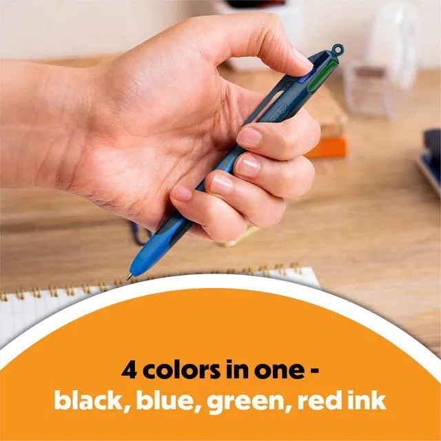 Alt view image 4 of 7 - Gel Pen, 1.0 mm Point, Assorted Ink, 12-Count Smooth Ink for Effortless Writing, Colorful Round Barrel, Pocket Clip, 4-color Series