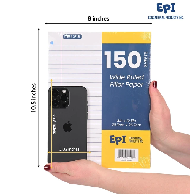 Alt view image 3 of 7 - Filler Paper | College Ruled | Loose Leaf, 3-Hole Punched, 10.5 x 8 in, 150 Sheets | School, Office, Notes, Binder Refill - 36 Pack