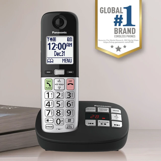 Alt view image 2 of 6 - Cordless Phone, Easy to Use with Large Display and Big Buttons, Flashing Favorites Key, Built in Flashlight, Call Block, Volume Boost, Talking Caller ID, 1 Cordless Handset - KX-TGU430B