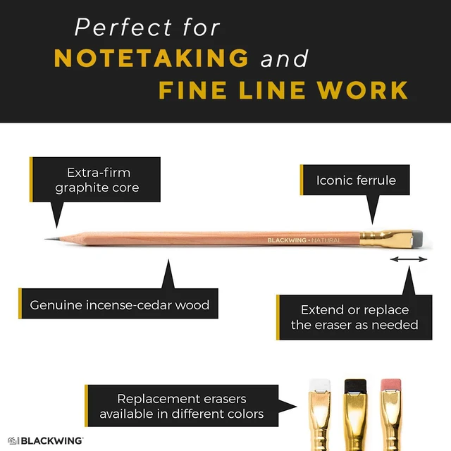 Alt view image 3 of 5 - Natural Pencils, Extra-Firm Graphite, Clear Cedar, 12 Count