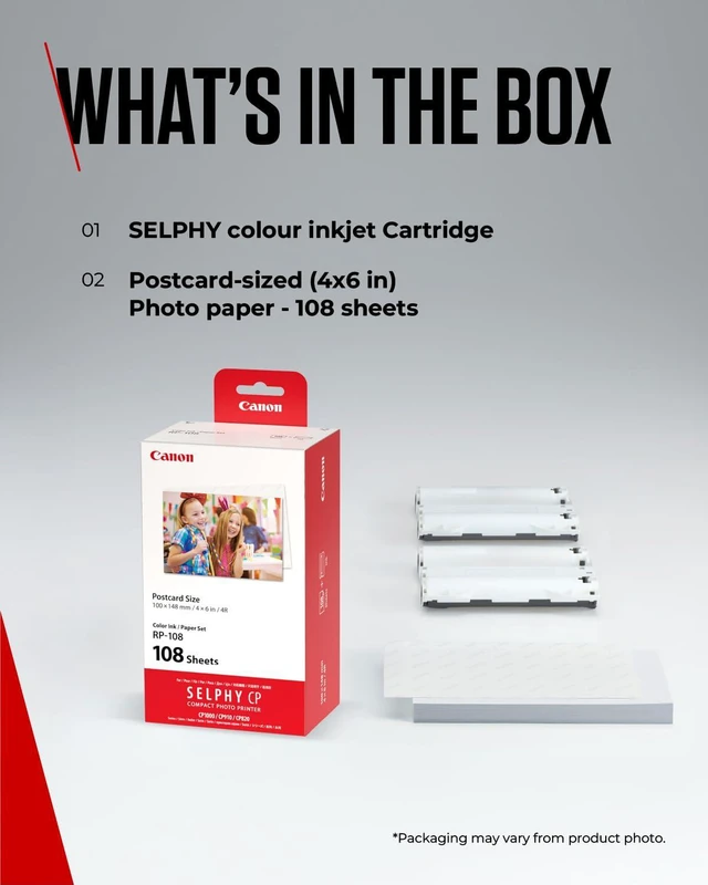 Alt view image 7 of 7 - RP-108 Color Ink/Paper Set, Compatible with SELPHY CP910/CP820/CP1200/CP1300