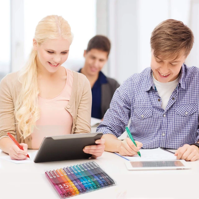 Alt view image 6 of 7 - 15 Colors Retractable Erasable Gel Pens Clicker, Fine Point(0.7), Make Mistakes Disappear, Premium Comfort Grip for Drawing Writing Planner and School Supplies