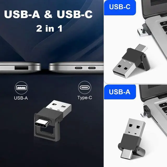 Alt view image 4 of 7 - Aluminum Alloy Presentation Clicker with Red Laser Pointer 2in1 USB/Type C Receiver Wireless Presenter Remote PowerPoint Clicker for Computer Laptop/PPT/Google Slides/Windows/Mac