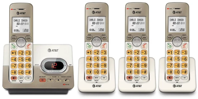 Main image of EL52413 4-Handset Cordless Phone, Light Champagne Digital Answering System, Extra-Large Backlit Keys, Caller ID/Call Waiting, DECT 6.0, Speakerphone