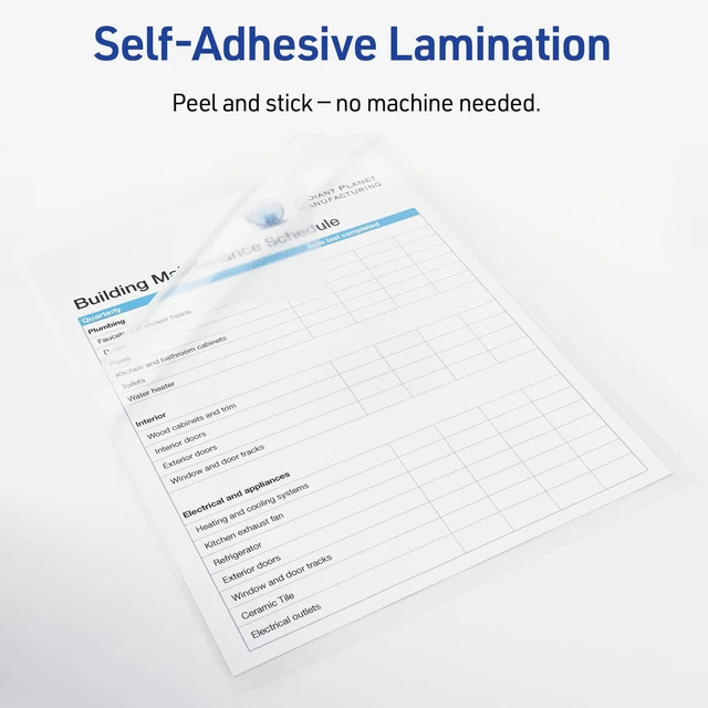 Alt view image 3 of 7 - ® Clear Laminating Sheets, 9" x 12", Permanent Self-Adhesive, 50 Self-Laminating Sheets, Great for Protecting Documents, Photos, and Signs More (73601)