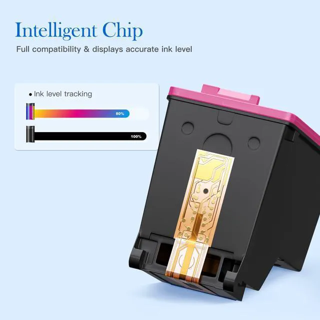 Alt view image 3 of 7 - 62XL Ink Cartridges for HP Ink 62 for HP 62XL Ink Cartridge Combo Pack Works with Envy 7640 7645 5660 5540 5640 7644 OfficeJet 5740 5741 8040 OfficeJet 200 250 258 Series (2-Pack, 1 Black 1 Color)