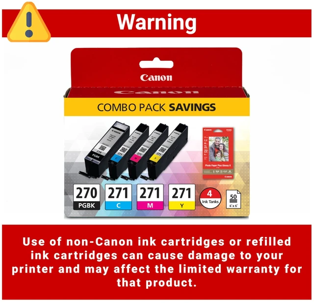 Alt view image 4 of 7 - PGI-270/CLI-271 Genuine Photo Paper Combo Pack, Compatible with MG6820, MG6821, MG6822, MG5720, MG5721, MG5722, MG7720, TS5020, TS6020, TS8020, and TS9020 (Optional) Printers