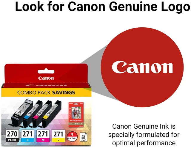Alt view image 5 of 7 - PGI-270/CLI-271 Genuine Photo Paper Combo Pack, Compatible with MG6820, MG6821, MG6822, MG5720, MG5721, MG5722, MG7720, TS5020, TS6020, TS8020, and TS9020 (Optional) Printers