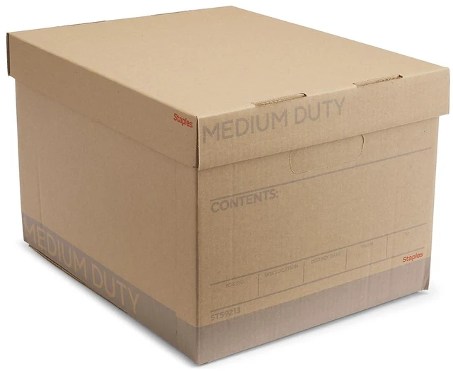 Main image of Medium Duty 100% Recycled Storage Boxes Letter/Legal Size 12/Pack Eco-friendly stackable boxes for document storage in offices