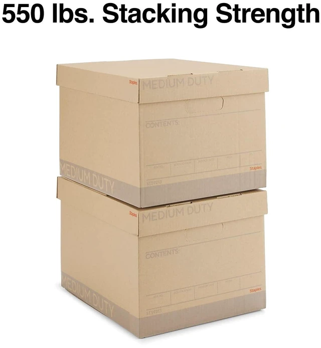 Alt view image 4 of 7 - Medium Duty 100% Recycled Storage Boxes Letter/Legal Size 12/Pack Eco-friendly stackable boxes for document storage in offices