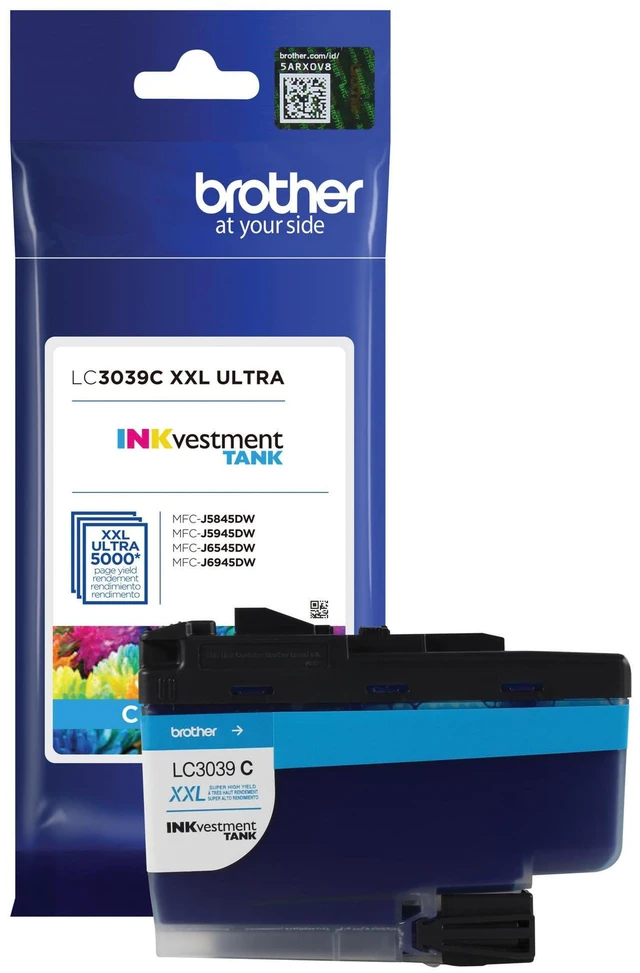 Main image of Genuine LC3039C, Single Pack Ultra High-Yield Cyan INKvestment Tank Ink Cartridge, Page Yield Up to 5,000 Pages, LC3039, Amazon Dash Replenishment Cartridge