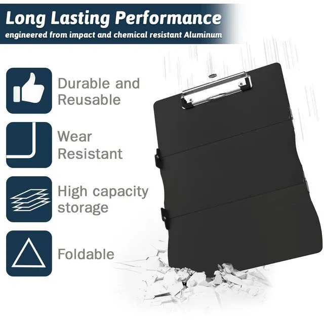 Alt view image 5 of 7 - Nursing Clipboard Foldable DIY Edition Medical Cheat Sheets Aluminum 3 Layers Foldable Clipboards Pocket Size Profile Clip Nurse Clipboards Notepad for Nurses Students, Teachers, Coaches