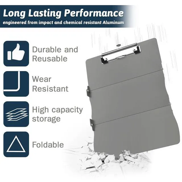 Alt view image 5 of 7 - Nursing Clipboard Foldable DIY Edition Medical Cheat Sheets Aluminum 3 Layers Foldable Clipboards Pocket Size Profile Clip Nurse Clipboards Notepad for Nurses Students, Teachers, Coaches