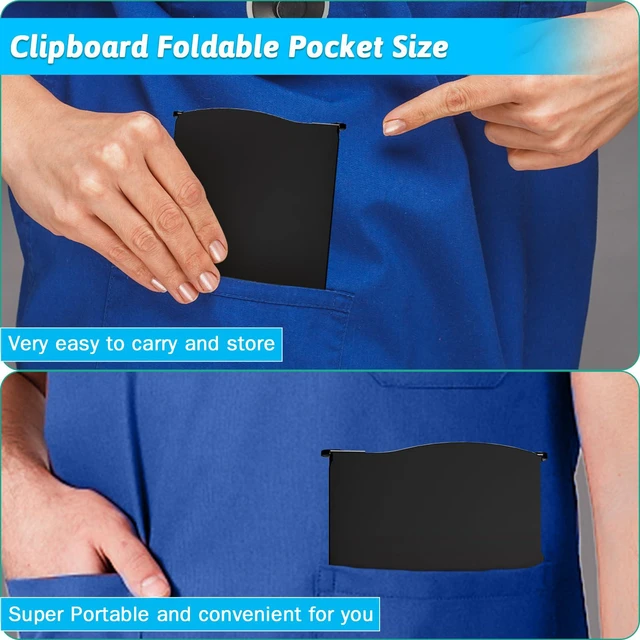 Alt view image 2 of 7 - Clipboard Foldable Without Edition Cheat Sheets Aluminum 3 Layers Foldable Clipboards Pocket Size Profile Clip Clipboards Notepad for Students, Nurses,Contractor Trucker Driver