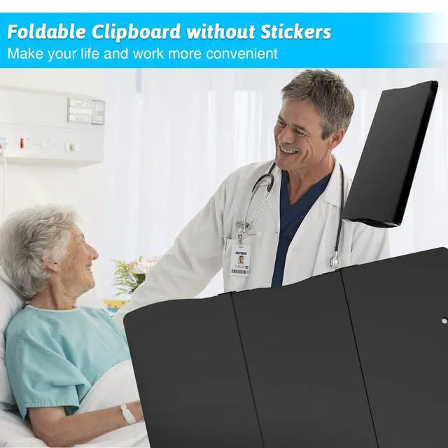 Alt view image 3 of 7 - Clipboard Foldable Without Edition Cheat Sheets Aluminum 3 Layers Foldable Clipboards Pocket Size Profile Clip Clipboards Notepad for Students, Nurses,Contractor Trucker Driver