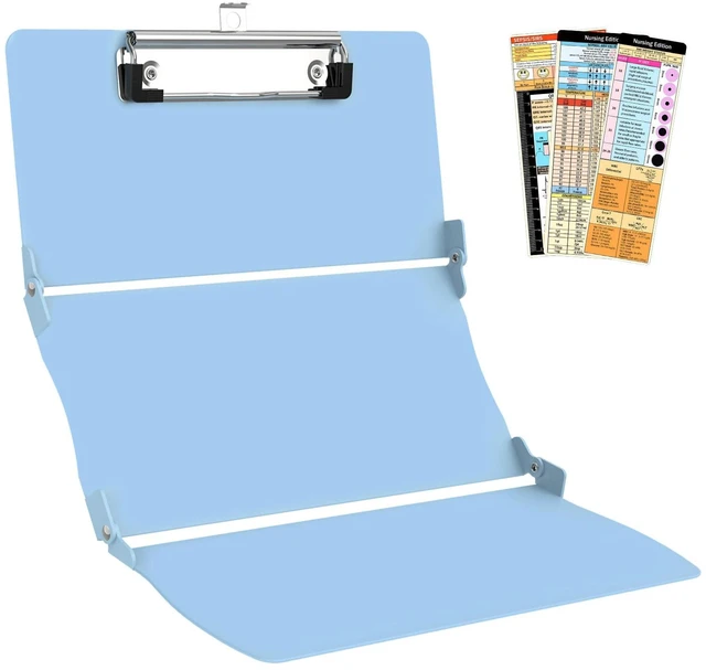 Main image of Nursing Clipboard Foldable DIY Edition Medical Cheat Sheets Aluminum 3 Layers Foldable Clipboards Pocket Size Profile Clip Nurse Clipboards Notepad for Nurses Students, Teachers, Coaches
