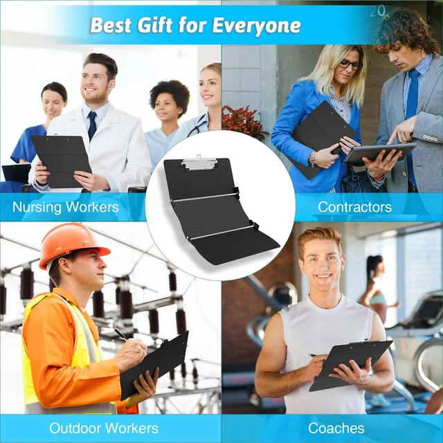 Alt view image 7 of 7 - Clipboard Foldable Without Edition Cheat Sheets Aluminum 3 Layers Foldable Clipboards Pocket Size Profile Clip Clipboards Notepad for Students, Nurses,Contractor Trucker Driver