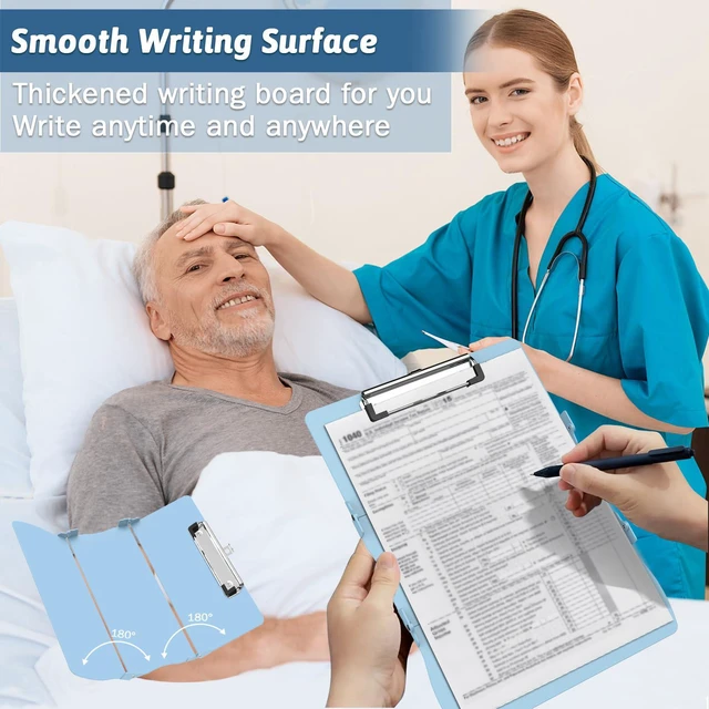Alt view image 4 of 7 - Nursing Clipboard Foldable DIY Edition Medical Cheat Sheets Aluminum 3 Layers Foldable Clipboards Pocket Size Profile Clip Nurse Clipboards Notepad for Nurses Students, Teachers, Coaches