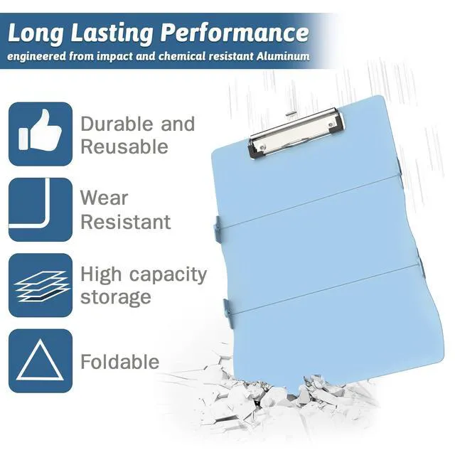 Alt view image 5 of 7 - Nursing Clipboard Foldable DIY Edition Medical Cheat Sheets Aluminum 3 Layers Foldable Clipboards Pocket Size Profile Clip Nurse Clipboards Notepad for Nurses Students, Teachers, Coaches