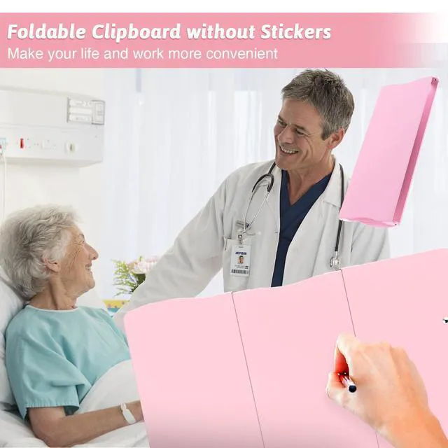 Alt view image 3 of 7 - Clipboard Foldable Without Edition Cheat Sheets Aluminum 3 Layers Foldable Clipboards Pocket Size Profile Clip Clipboards Notepad for Students, Nurses,Contractor Trucker Driver