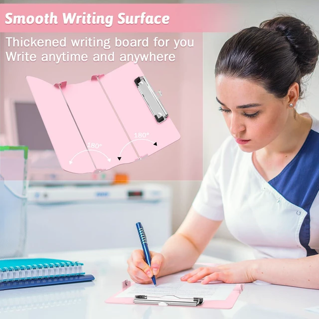 Alt view image 5 of 7 - Nursing Clipboard Foldable Clipboard Medical: Edition Cheat Sheets Aluminum 3 Layers Foldable Clipboards Nursing Pocket Size Profile Clip Nurse Clipboards Notepad for Nurses Students and Doctors