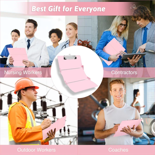 Alt view image 7 of 7 - Clipboard Foldable Without Edition Cheat Sheets Aluminum 3 Layers Foldable Clipboards Pocket Size Profile Clip Clipboards Notepad for Students, Nurses,Contractor Trucker Driver
