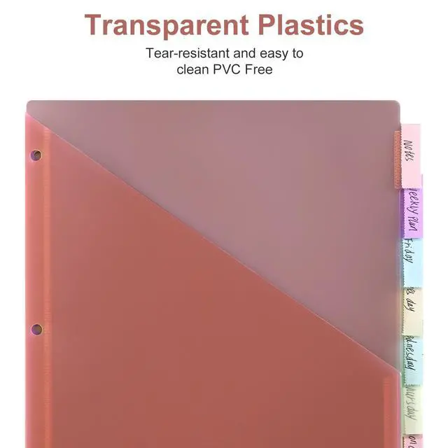 Alt view image 6 of 7 - Bulk 12 Packs 8-Tab Binder Dividers with 2 Pockets, 96 Counts Binder Dividers Index for 3 Ring Binders, 8 Pastel Colors, US Letter Size (12)