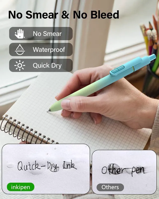 Alt view image 3 of 7 - 16 Pcs Gel Pens-Black Ink, Fine Point(0.5mm),with Fidget Clip Quick-Drying,Stress Relief, Smooth Writing,School and Office Supplies