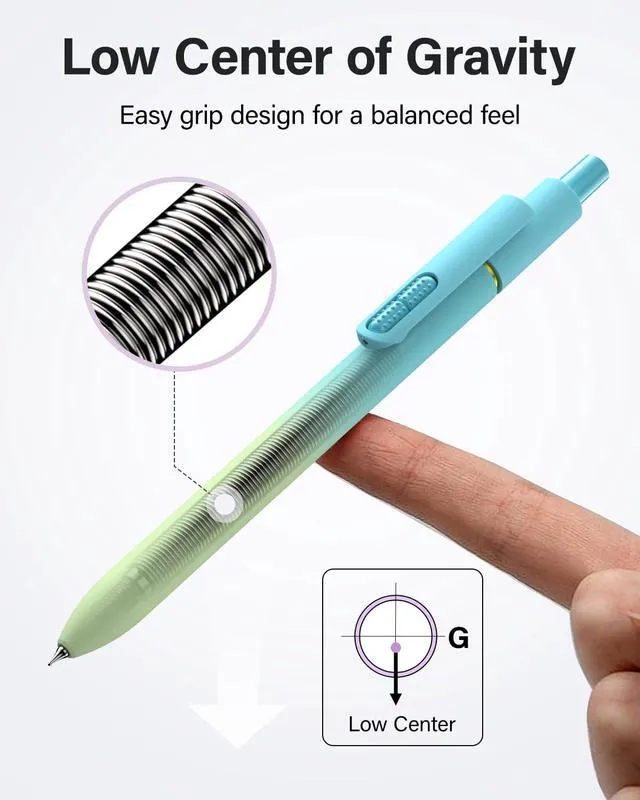 Alt view image 6 of 7 - 16 Pcs Gel Pens-Black Ink, Fine Point(0.5mm),with Fidget Clip Quick-Drying,Stress Relief, Smooth Writing,School and Office Supplies