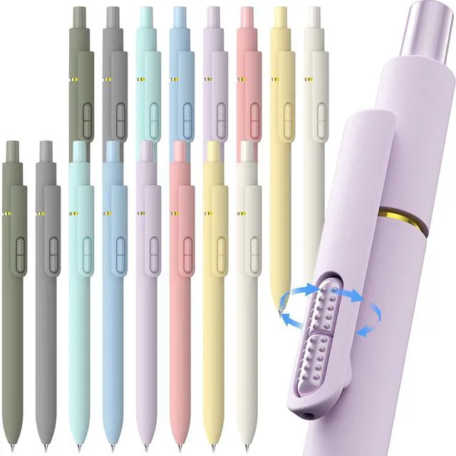 Main image of 16 Pcs Gel Pen-with Fidget Clip, Black Ink, Fine Point(0.5mm) Quick-Drying,Stress Relief, Smooth Writing,School and Office Supplies