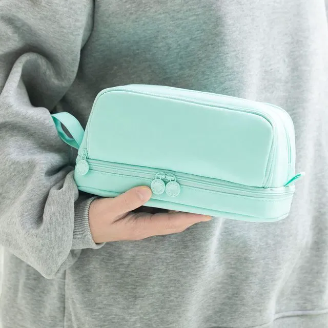Alt view image 6 of 6 - Large Capacity Pen Pencil Case with 4 Compartments Multi-Slot Pencil Pouch Bag Aesthetic School Supplies Organizer for Teens Adults (Mint Green)