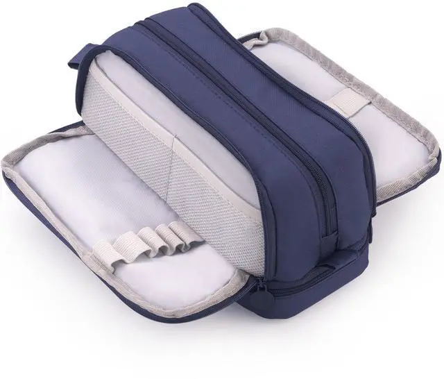 Main image of Large Capacity Pen Pencil Case with 4 Compartments, Multi-Slot Pencil Pouch Bag Aesthetic School Supplies Organizer for Teen Girls, Women, Adults (Navy)