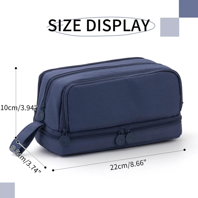 Alt view image 5 of 6 - Large Capacity Pen Pencil Case with 4 Compartments, Multi-Slot Pencil Pouch Bag Aesthetic School Supplies Organizer for Teen Girls, Women, Adults (Navy)
