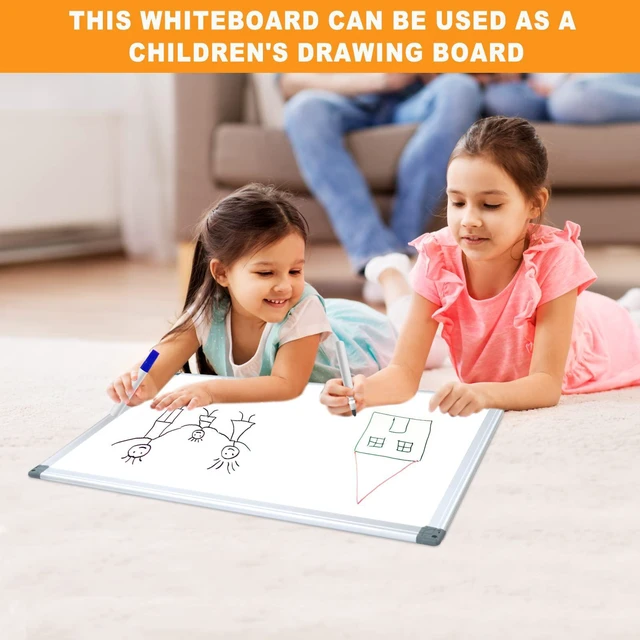 Alt view image 6 of 7 - White Board Dry Erase Whiteboard for Wall 24x18 (3pcs) Magnetic Boards for Office Classroom & Home, Small Wall Whiteboard Including 6 Markers, 10 Magnets, 2 Erasers & 15 Adhesive Hooks