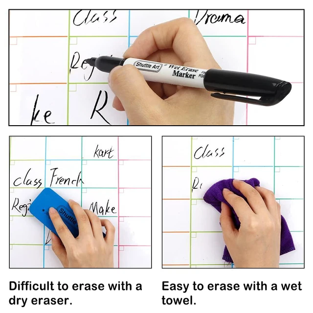 Alt view image 4 of 7 - Wet Erase Markers, 30 Pack Black 1mm Fine Tip Smudge-Free Markers, Use on Laminated Calendars,Overhead Projectors,Schedules,Whiteboards,Transparencies,Glass,Wipe with Water