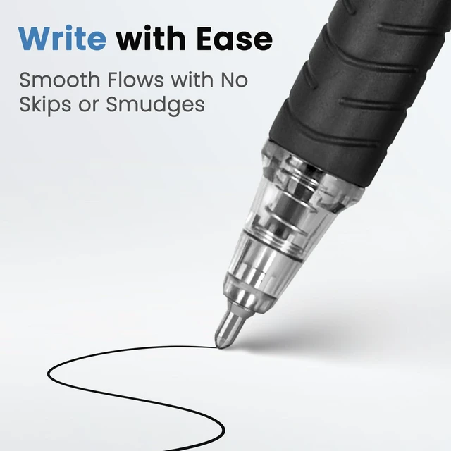 Alt view image 2 of 7 - 60 Pack Bulk Pens Ballpoint, Smooth Writing Pens with Soft Grip Retractable Blue Ink Pens, Medium Point 1.0mm Pen for Journaling, Ballpoint Pen Office Supplies
