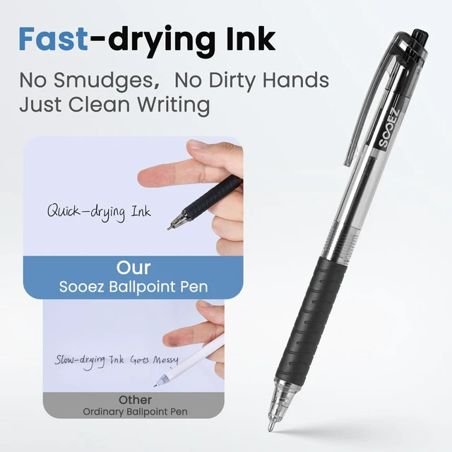 Alt view image 4 of 7 - 60 Pack Bulk Pens Ballpoint, Smooth Writing Pens with Soft Grip Retractable Blue Ink Pens, Medium Point 1.0mm Pen for Journaling, Ballpoint Pen Office Supplies