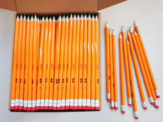 Alt view image 2 of 4 - #2 HB Pencils, 360 Count Pre-Sharpened Bulk Pencil,with Top Erasers, Yellow Wood-Cased, For Classroom, Scorekeeping, Church Pews & Back to School