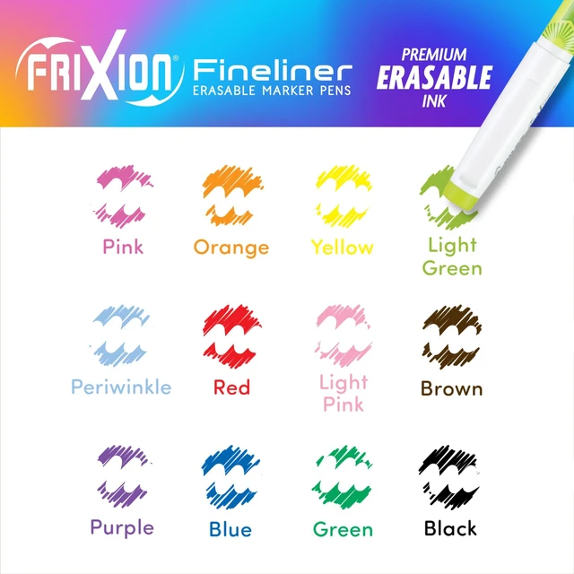 Alt view image 5 of 7 - FriXion Fineliner Erasable Marker Pens, Pack of 12, Assorted Colors