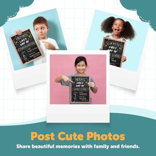 Alt view image 6 of 7 - First Day Last Day of School Chalkboard - Sign with Frame - 14" x 10" For Use With Chalk