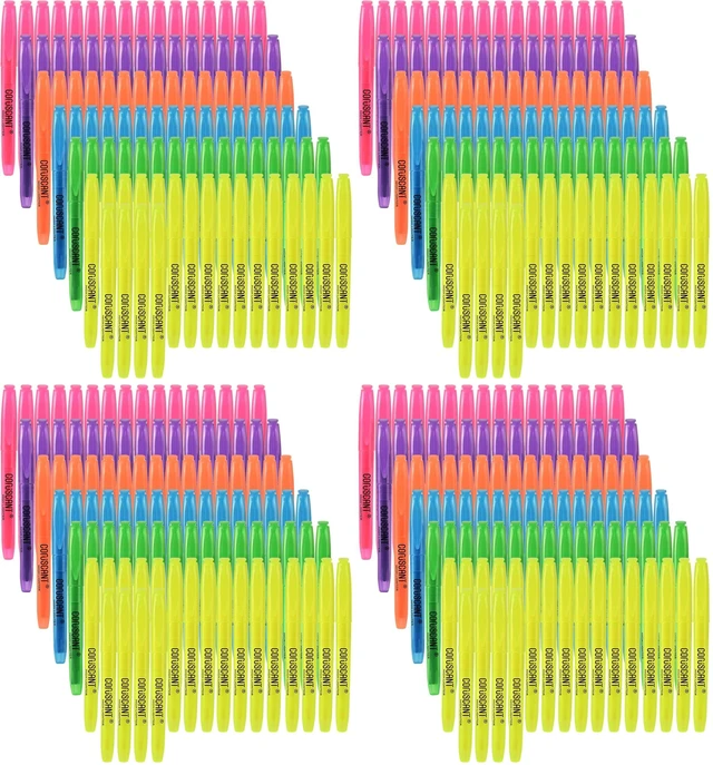 Main image of Highlighter - 400 pack color highlighter, color transparent visible fluorescent pen shell, wide chisel point mark, fluorescent pen, school, office