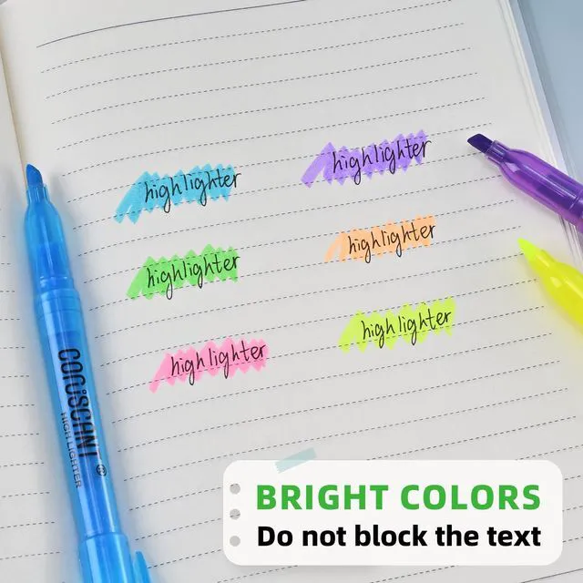Alt view image 7 of 7 - Highlighter - 100 pack color highlighter, color transparent visible fluorescent pen shell, wide chisel point mark, fluorescent pen, school, office