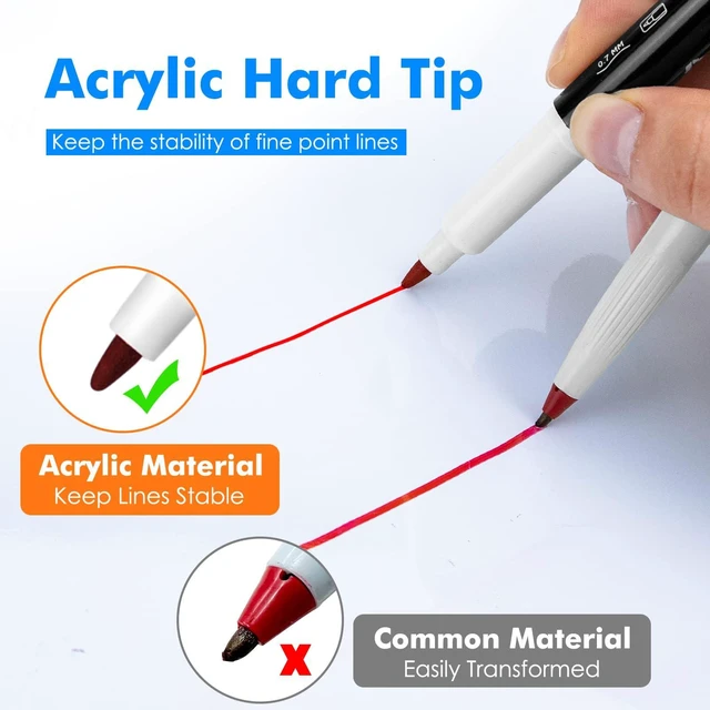 Alt view image 2 of 7 - Dry Erase Markers, Ultra Fine Tip, 12 Colors, 24 Count Low Odor, 0.7mm Fine Point, For Planning Whiteboard, Calendar Boards