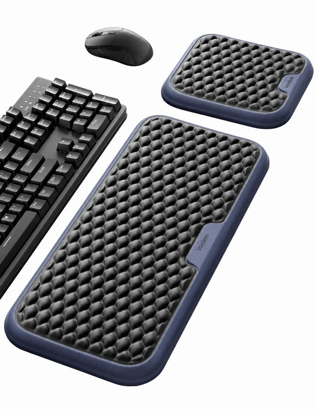 Main image of Extra Large Wide Wrist Rest Set for Keyboard and Mouse, Computer Ergonomic Wrist Support, Armrest Elbow Pad Mouse Rest, Typing Pain Relief Soft Memory Foam Desk Cushion for Office Work Gaming