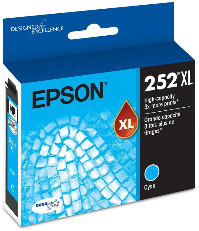 Main image of 252XL Genuine High Capacity Cyan Ink Cartridge T252XL220 Works With WorkForce WF-3620 WF-3640 WF-7110 WF-7210 WF-7610 WF-7620 WF-7710 WF-7720 Printers